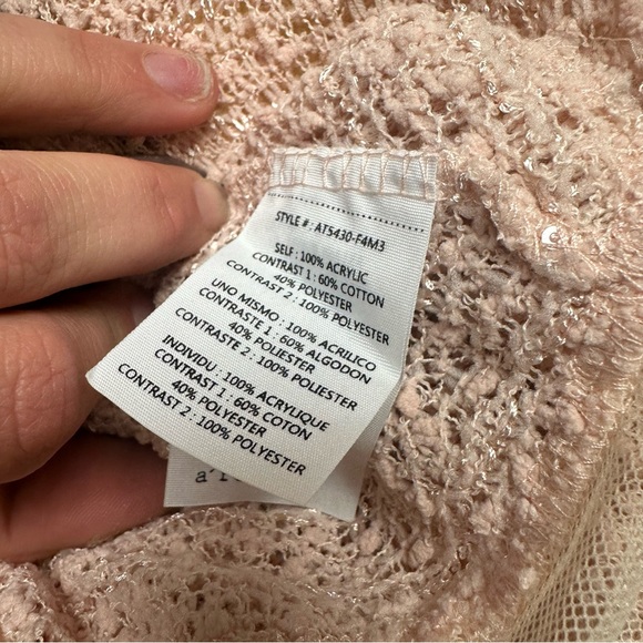Alter’d State lightweight sweater A’reve pink lace knot size large - Picture 6 of 10